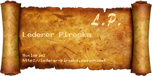 Lederer Piroska névjegykártya